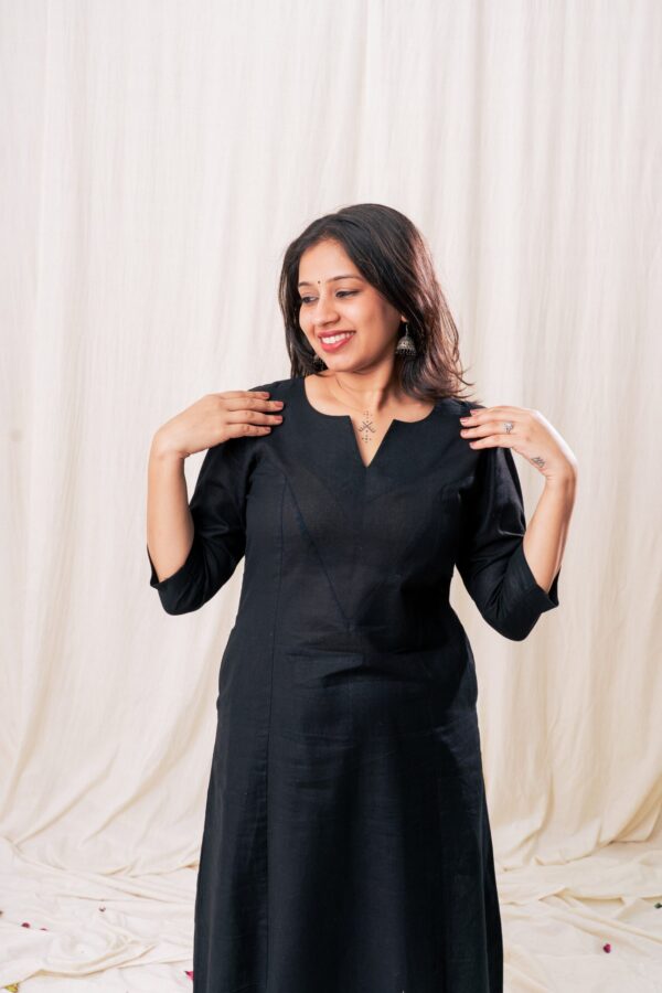 Black Panel Kurta